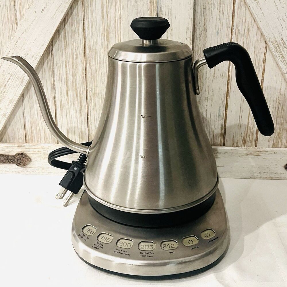 Willow & Everett Electric Gooseneck Kettle HB-3166C Stainless Steel Tested Works